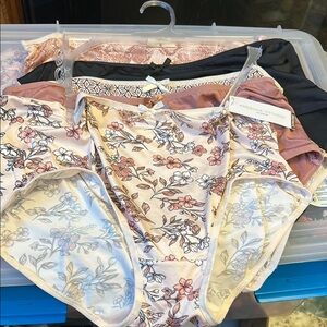 5 pair Sz 1x Adrienne Vittadini Pink and Black Panties Intimates